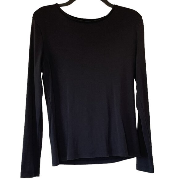 Talbots Black Tee with Harley-Davidson Applique on Back  Long Sleeves   Size S - Picture 2 of 4